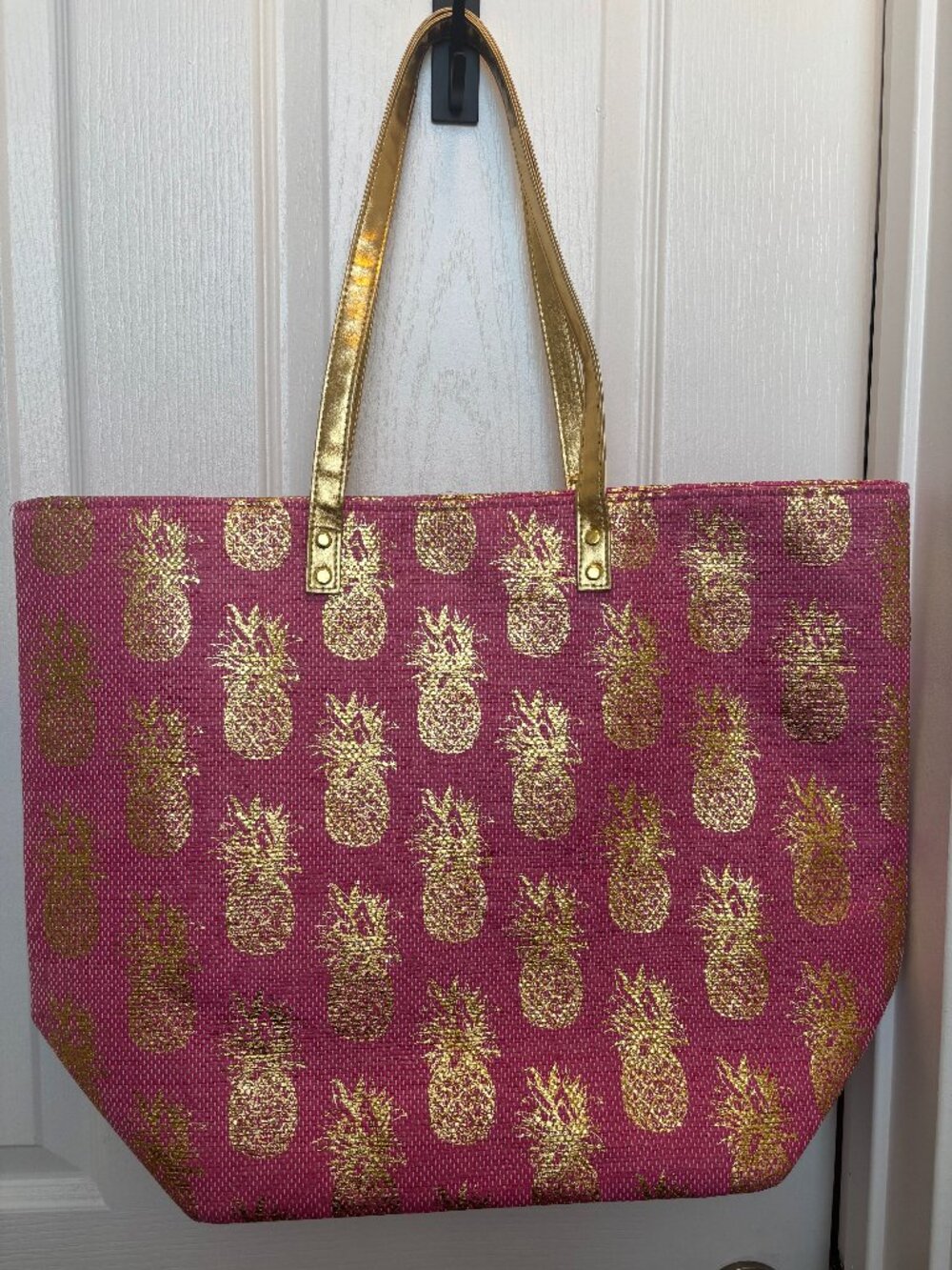 Pink Pineapple Beach Bag